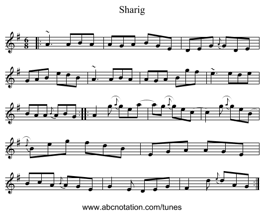 Sharig - staff notation