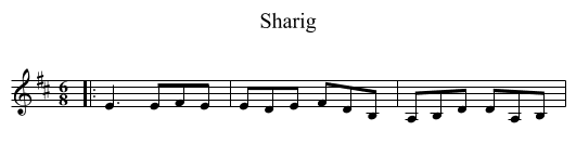 Sharig - staff notation