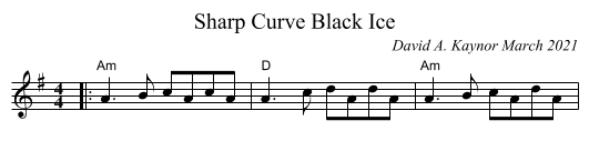 Sharp Curve Black Ice - staff notation