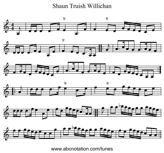 Shaun Truish Willichan - staff notation