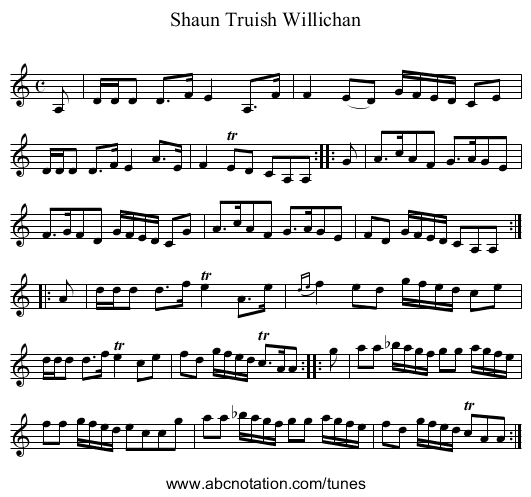 Shaun Truish Willichan - staff notation