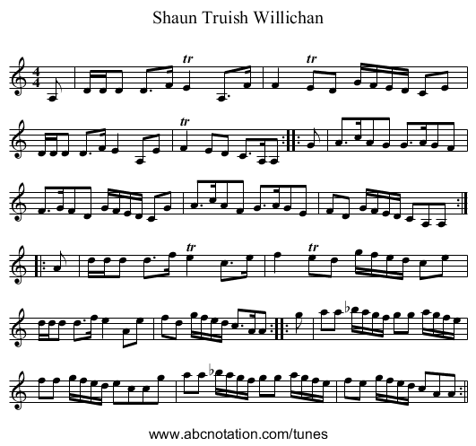 Shaun Truish Willichan - staff notation