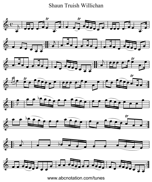 Shaun Truish Willichan - staff notation