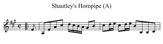 Shautley's Hornpipe (A) - staff notation