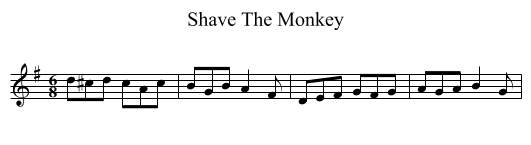 Shave The Monkey - staff notation