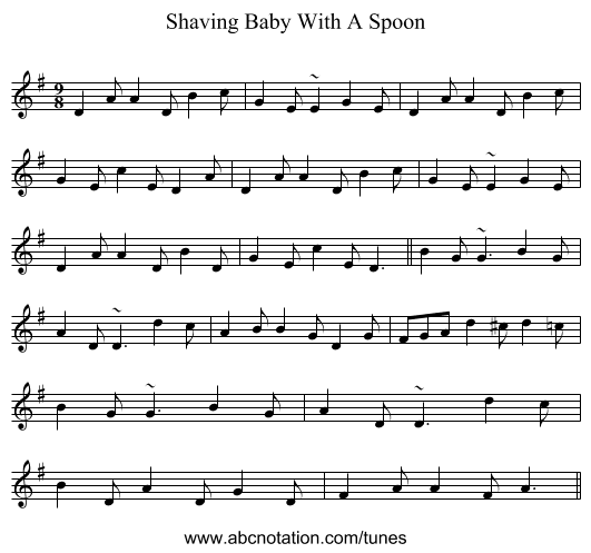 Shaving Baby With A Spoon - staff notation