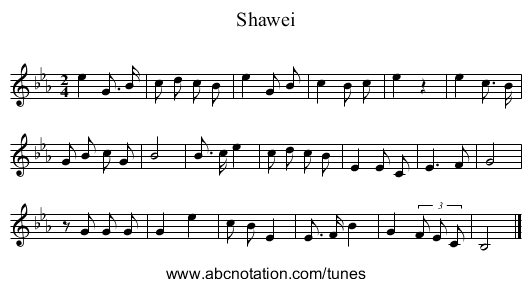 Shawei - staff notation