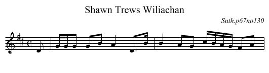 Shawn Trews Wiliachan - staff notation