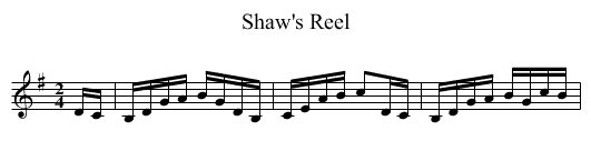 Shaw's Reel - staff notation