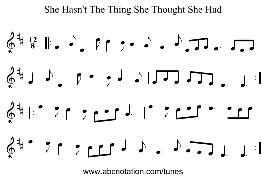 She Hasn't The Thing She Thought She Had - staff notation