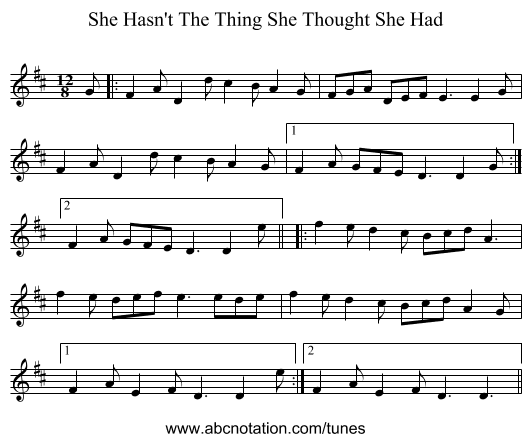 She Hasn't The Thing She Thought She Had - staff notation