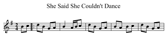 She Said She Couldn't Dance - staff notation
