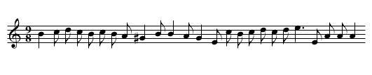 She that Washes a Monday - staff notation