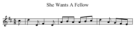 She Wants A Fellow - staff notation