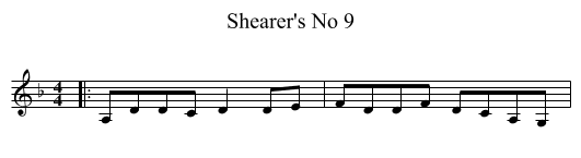 Shearer's No 9 - staff notation