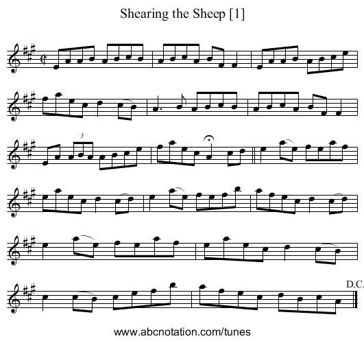 Shearing the Sheep [1] - staff notation