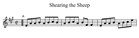 Shearing the Sheep - staff notation