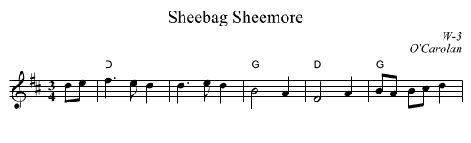 Sheebag Sheemore - staff notation