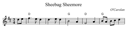 Sheebag Sheemore - staff notation