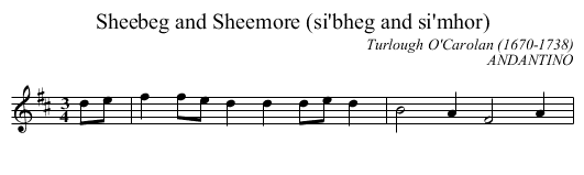 Sheebeg and Sheemore (si'bheg and si'mhor) - staff notation