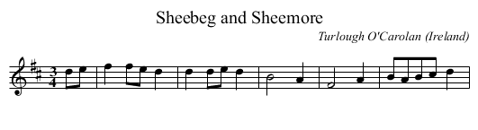 Sheebeg and Sheemore - staff notation