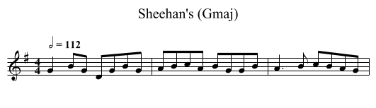Sheehan's (Gmaj) - staff notation