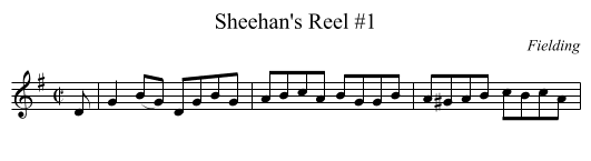 Sheehan's Reel #1 - staff notation