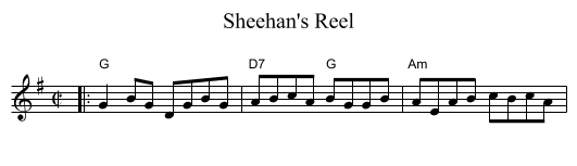 Sheehan's Reel - staff notation