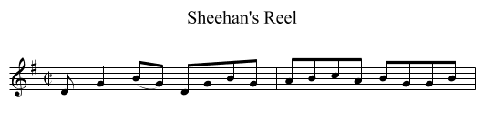 Sheehan's Reel - staff notation