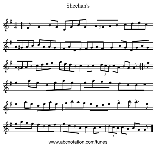 Sheehan's - staff notation