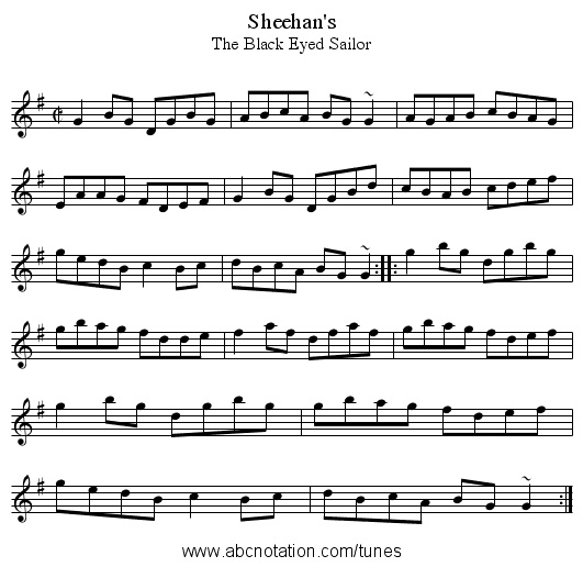 Sheehan's - staff notation