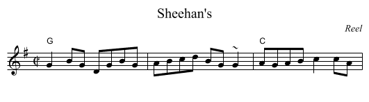 Sheehan's - staff notation