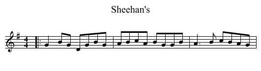 Sheehan's - staff notation