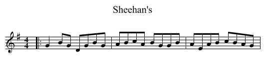 Sheehan's - staff notation