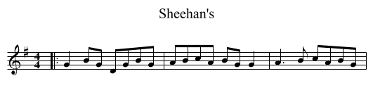 Sheehan's - staff notation