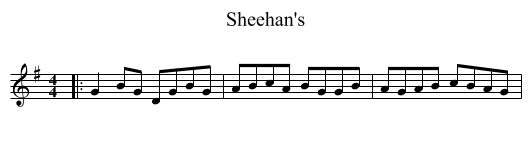Sheehan's - staff notation