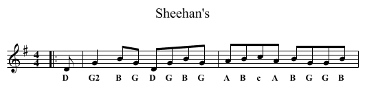 Sheehan's - staff notation