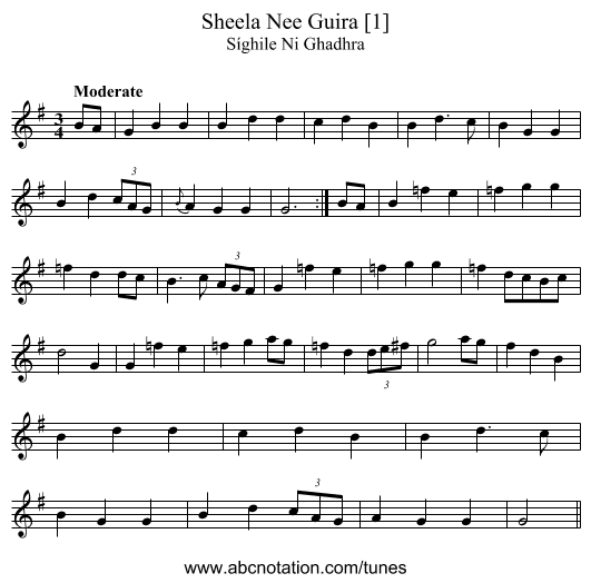 Sheela Nee Guira [1] - staff notation