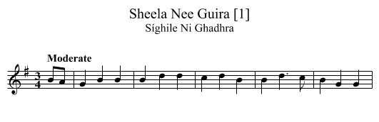 Sheela Nee Guira [1] - staff notation