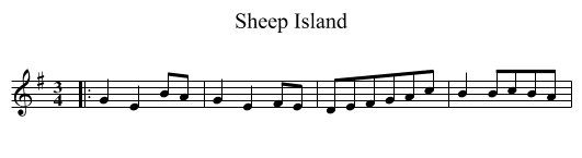 Sheep Island - staff notation