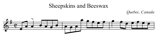 Sheepskins and Beeswax - staff notation
