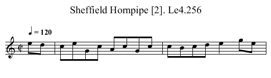 Sheffield Hornpipe [2]. Le4.256 - staff notation