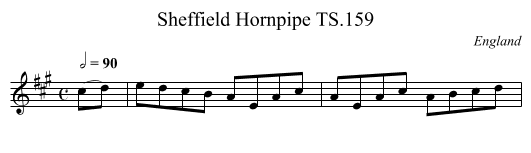 Sheffield Hornpipe TS.159 - staff notation