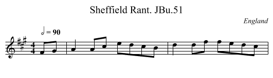 Sheffield Rant. JBu.51 - staff notation