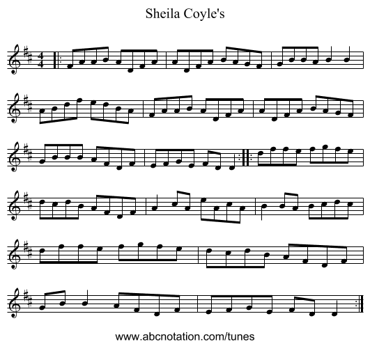 Sheila Coyle's - staff notation