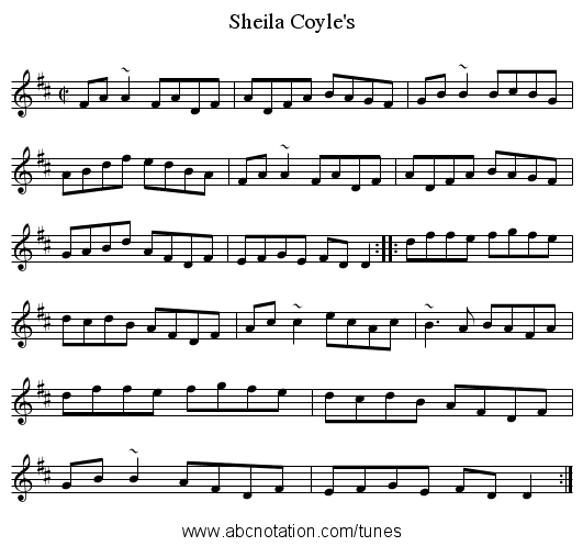 Sheila Coyle's - staff notation