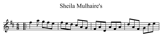 Sheila Mulhaire's - staff notation