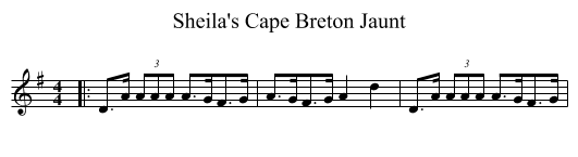 Sheila's Cape Breton Jaunt - staff notation