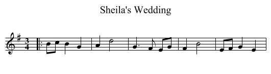 Sheila's Wedding - staff notation