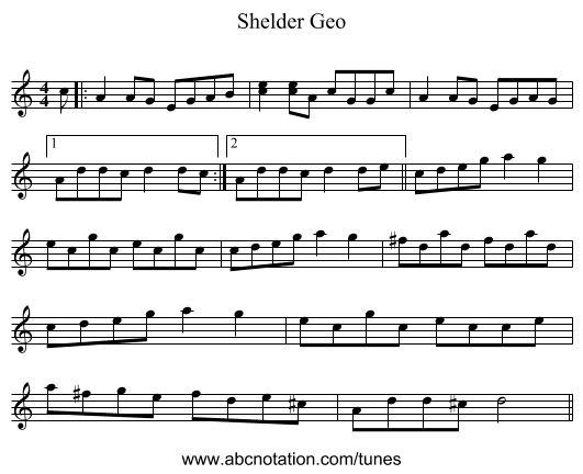 Shelder Geo - staff notation